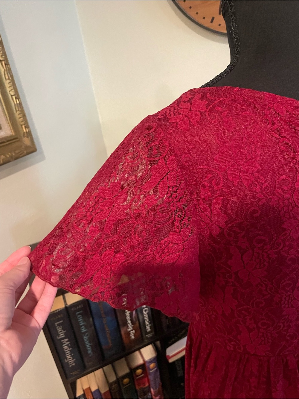 Ever Pretty Burgundy Lace Asymmetrical Dress - Picture 3 of 5